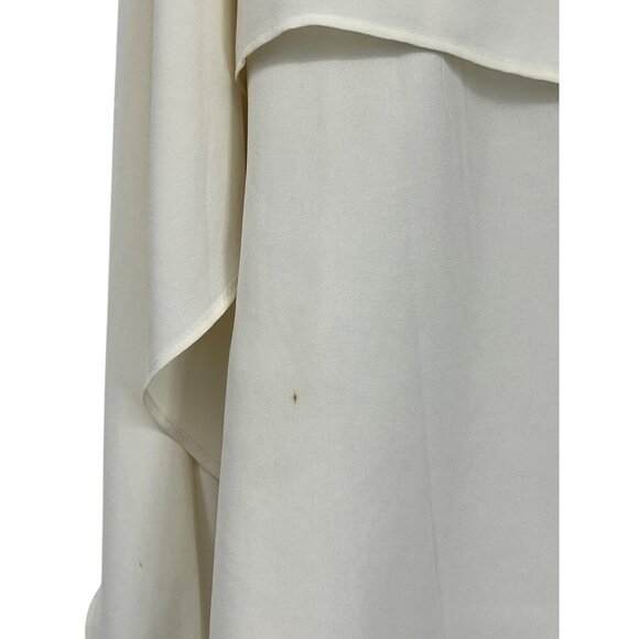 DKNY Women Blouse Top Size Medium M Cream Layer Long Batwing Sleeves Scoop New - Picture 6 of 9
